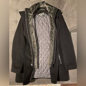 Black Johnston & Murphy Wool & Cashmere Car Coat Size Medium